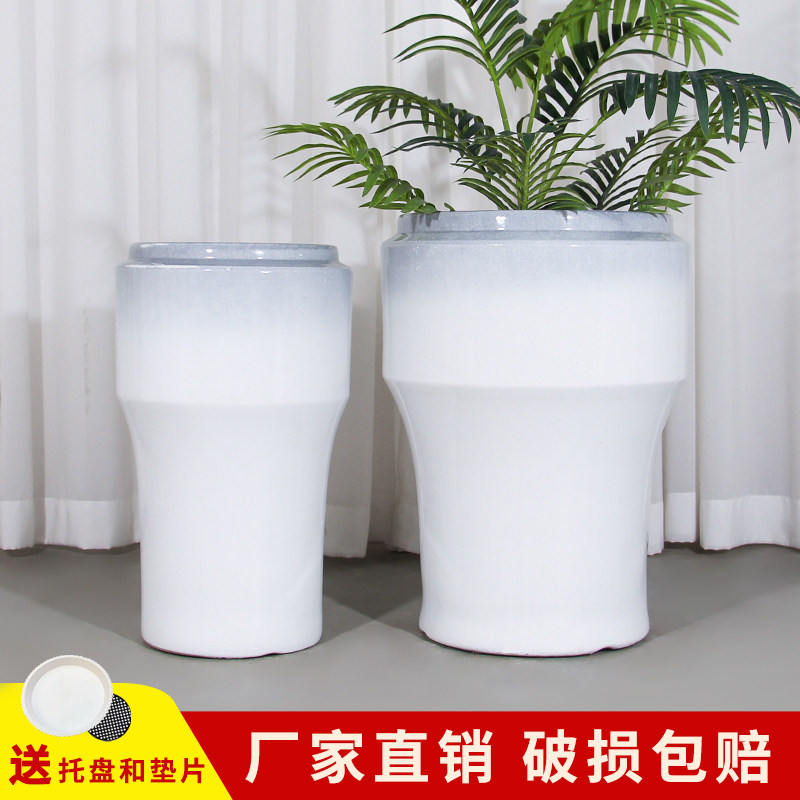陶瓷花盆特价清仓简约欧式特大号室内家用天堂鸟富贵竹创意渐变盆