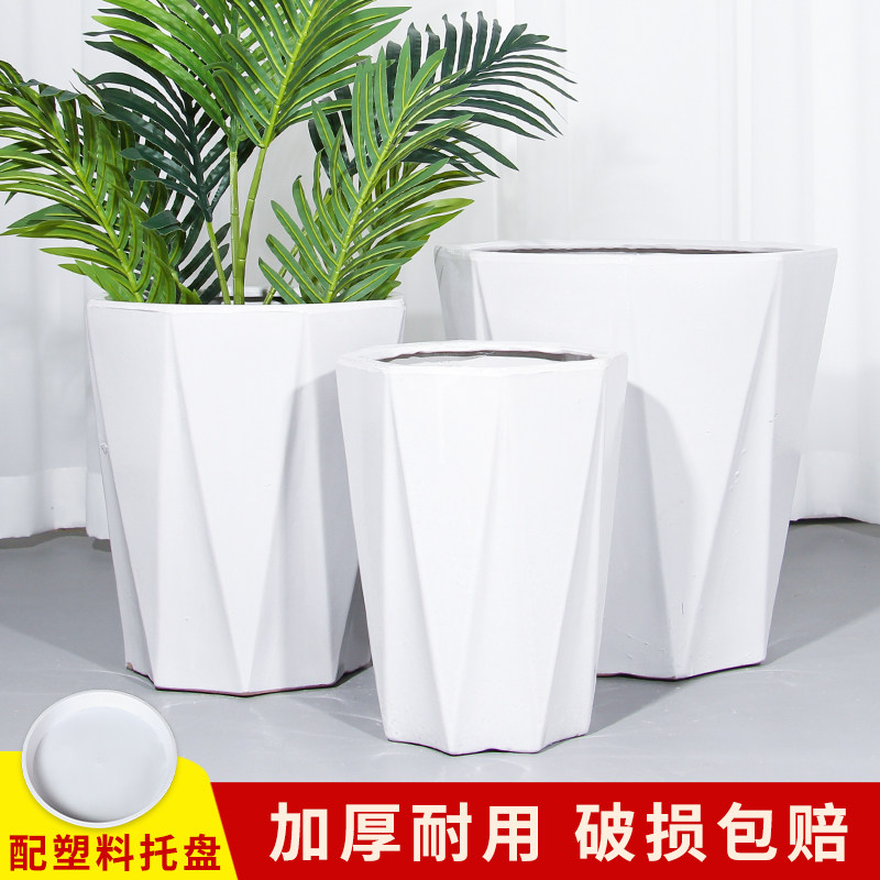 特大号陶瓷花盆多边形简约图片