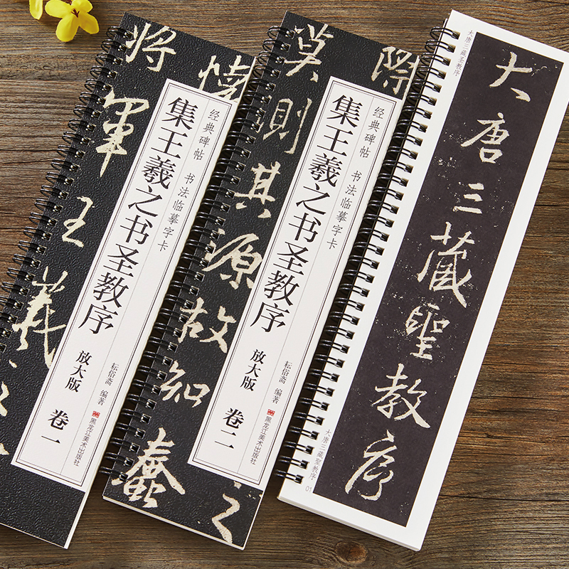 共两卷 集王羲之圣教序放大版经典碑帖书法临摹字卡近距离高清临帖卡怀仁集原帖成人初学者入门行书毛笔书法字帖 黑龙江美术出版社