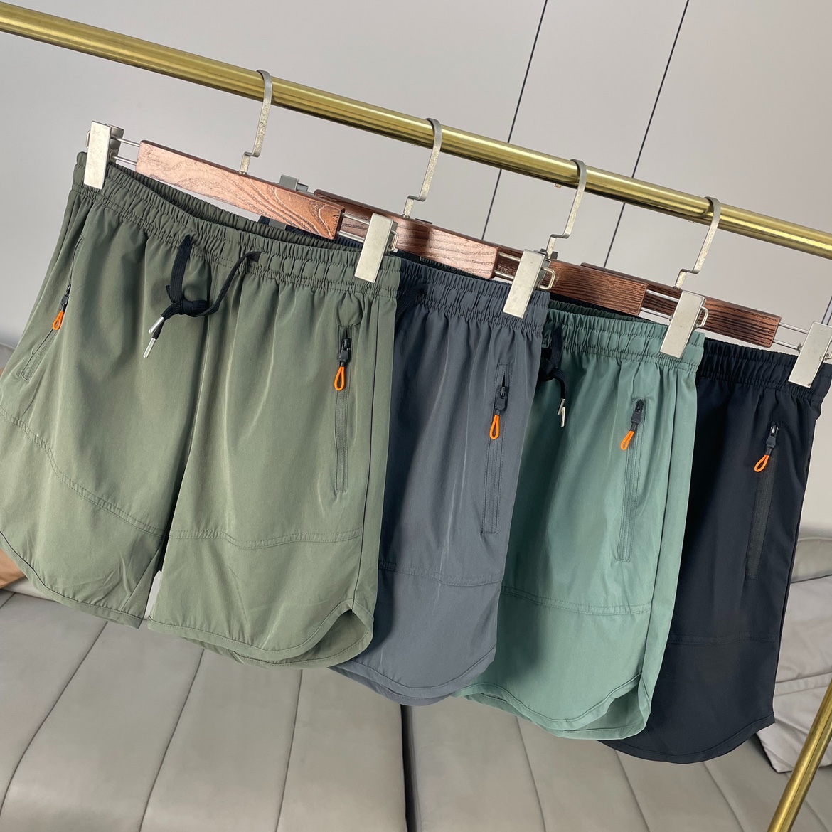 NIAOXI 户外运动速干短裤 夏季男士简约松紧腰休闲轻薄透气五分裤