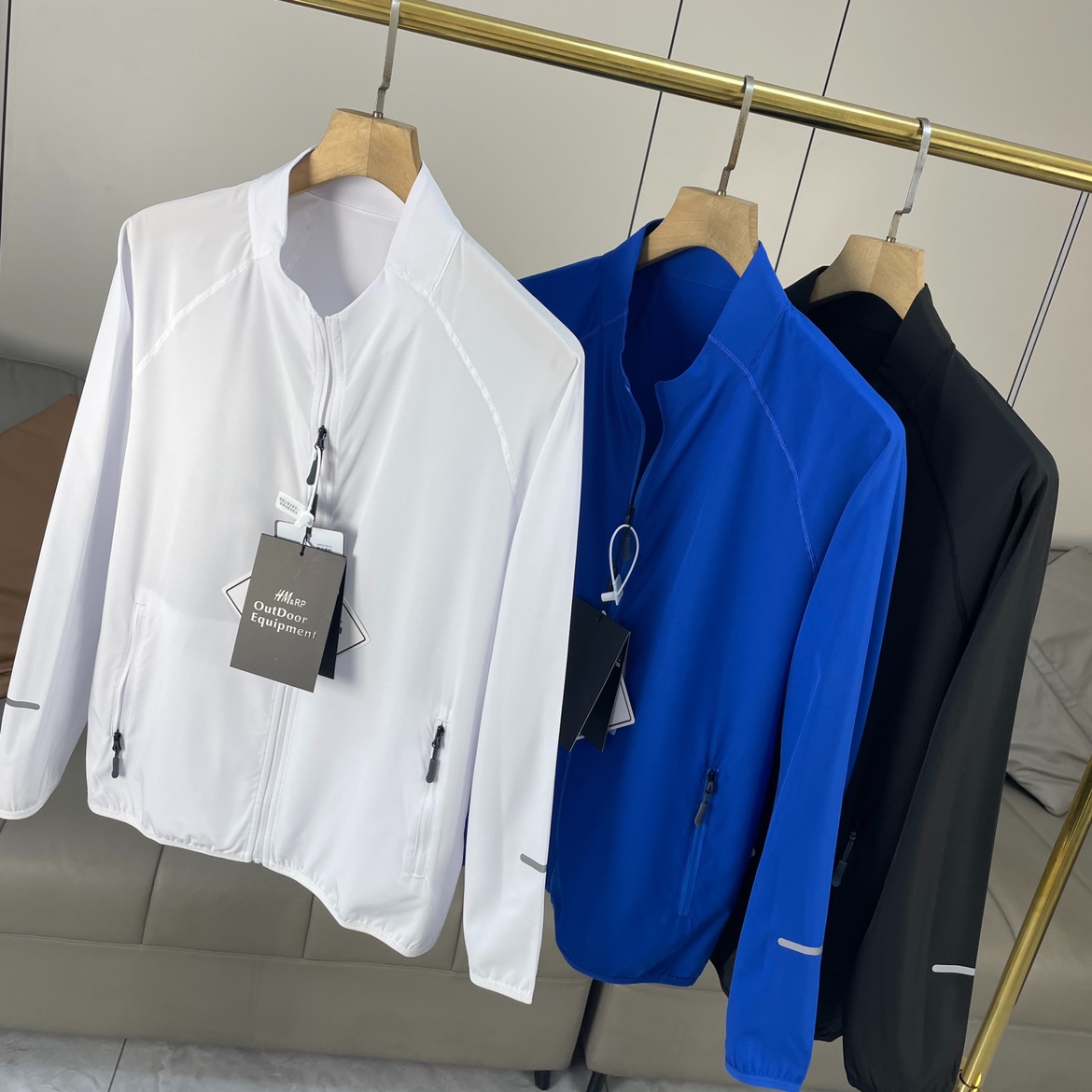 3M反光户外机能！春夏男士外贸弹力速干运动休闲透气立领夹克外套