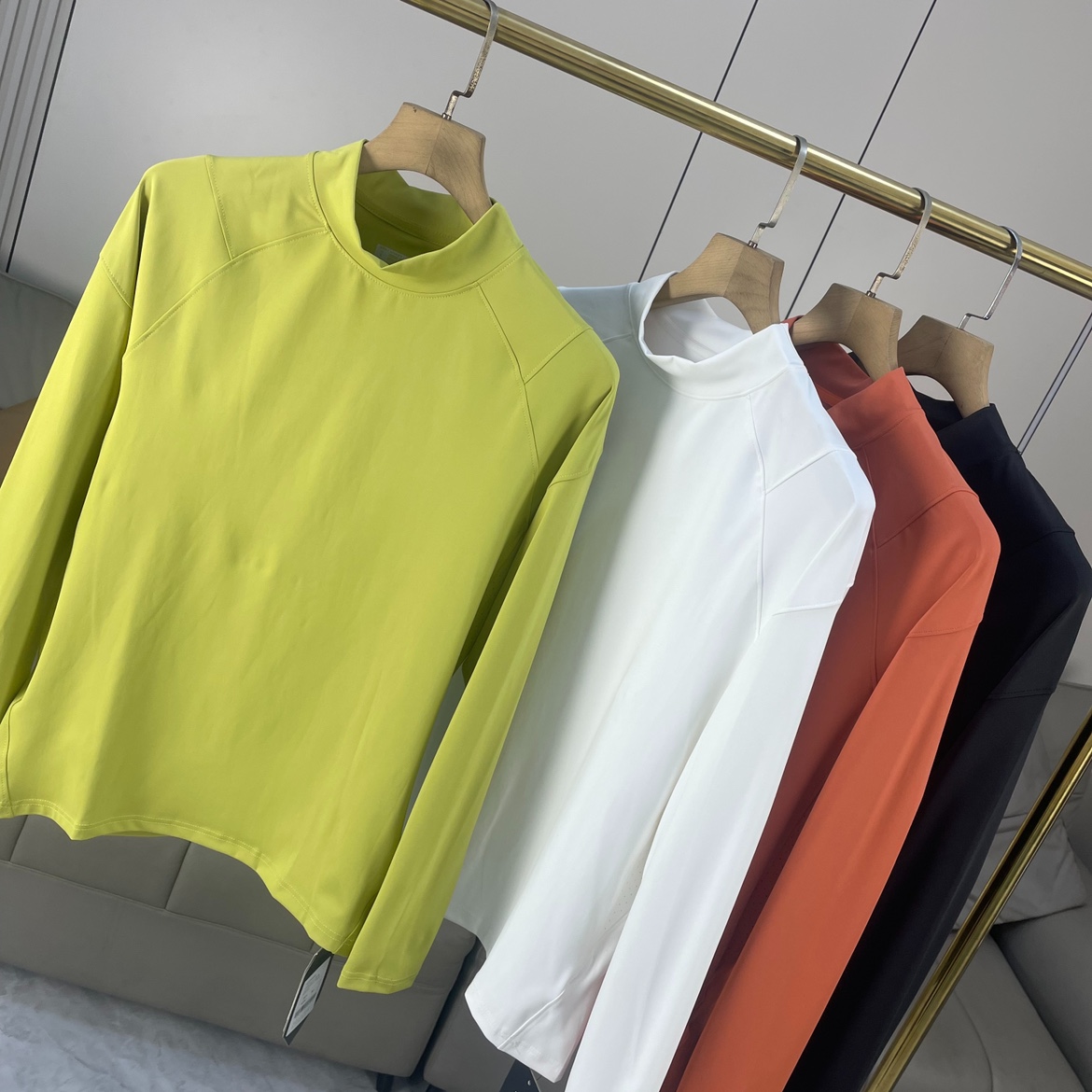 NIAOXI 户外运动速干透气！外贸男装春季半高领休动长袖T恤打底衫