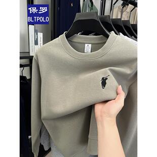 2025新款保罗大马标纯棉卫衣男士秋冬国际大牌圆领长袖t恤上衣潮