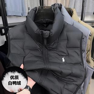 【奥莱品牌折扣】保罗男士休闲新款羽绒马甲冬季白鸭绒立领背心