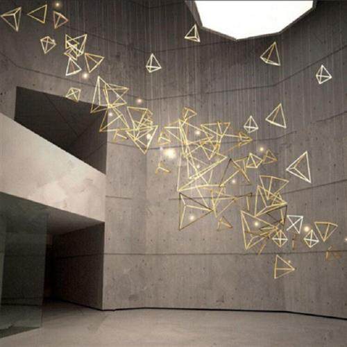 几何创意个性餐厅客厅多边形非标工程制作酒店大堂售楼部装饰吊灯