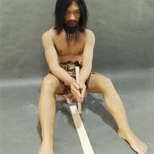 野人蜡像承接民俗馆纪念馆博物馆等硅胶材质真人触感