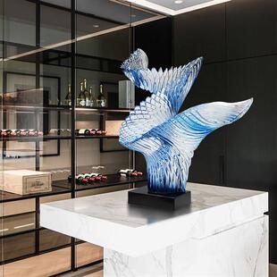 酒店大堂装饰摆件家居饰品玄关客厅电视柜透明树脂雕塑售楼部摆设