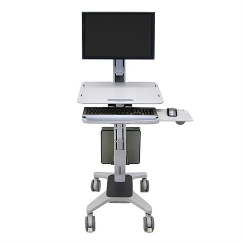 爱格升ergotron WorkFit-C 24-198-055 电脑推车升降工作台