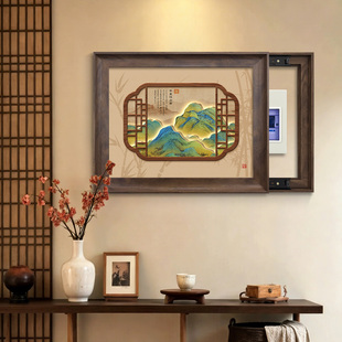 中古风电表箱装饰画宋代美学免打孔配电箱壁画遮挡电闸盒盖板挂画