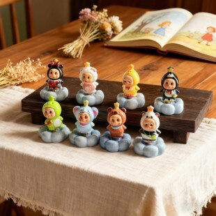 景德镇陶瓷卡通星星人转转摆件家居装饰品创意礼品送礼佳品摆件