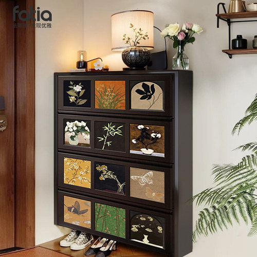 中古风鞋柜超薄有颜又能装