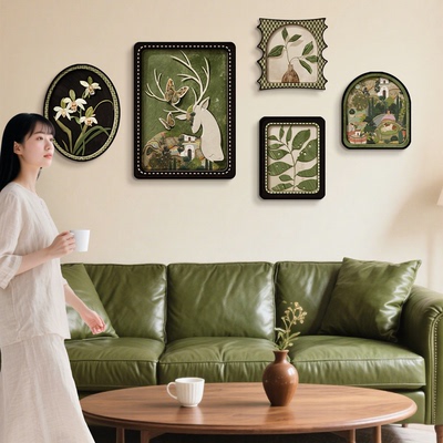 法式中古风客厅装饰画复沙