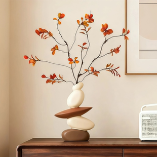 宋代美学高级感摆件中古风插花花瓶客厅轻奢小众电视柜玄关装饰品