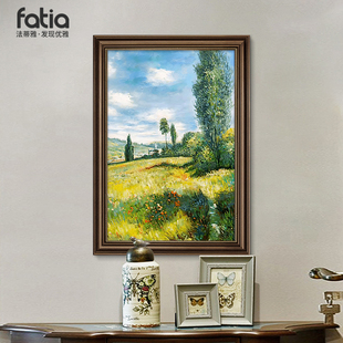 莫奈美式 饰画大芬油画村世界名画壁画客厅挂画手绘油画 入户玄关装