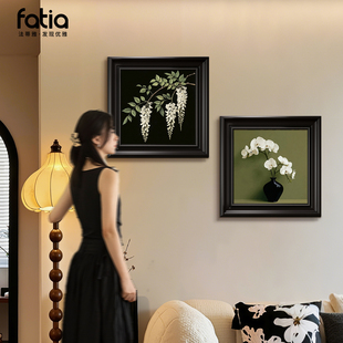 中古风玄关挂画2025新款花卉复古油画走廊过道壁画客厅装饰画高档