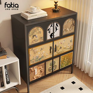 中古风钢制斗柜客厅边柜靠墙沙发置物柜餐边柜卧室收纳储物小柜子