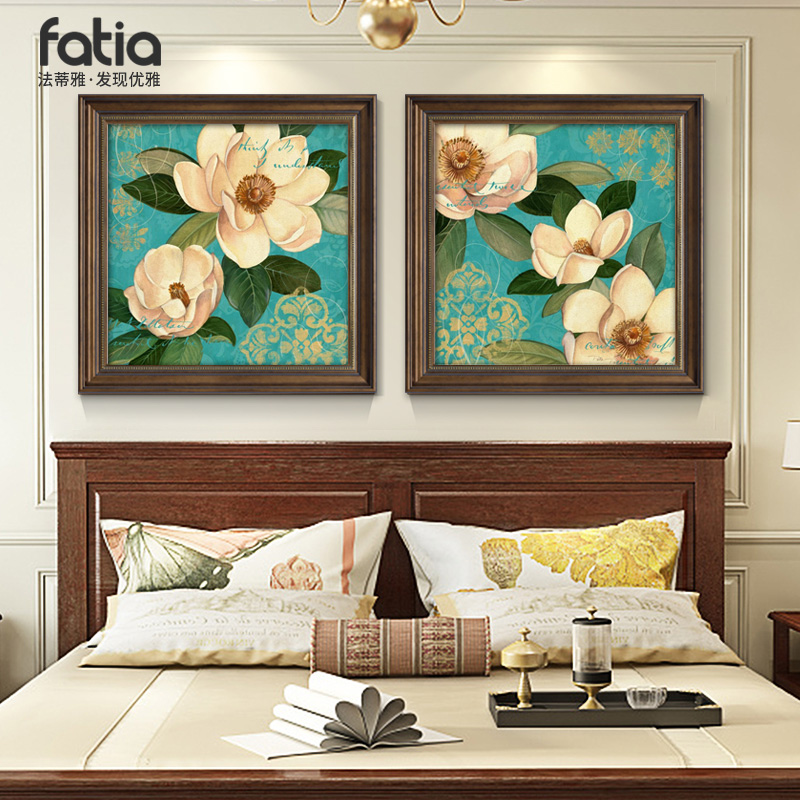 花卉卧室床头装饰画美式