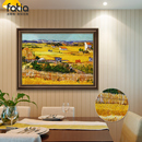 壁画丰收复古莫奈世界名画 挂画欧式 梵高装 饰画餐厅手绘油画美式