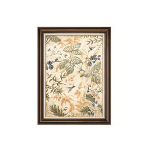 美式玄关装饰画欧式复古油画走廊过道花鸟挂画玄关矮柜壁画高级感