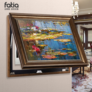 莫奈名画美式 饰画电箱画遮挡盒壁画免打孔餐厅配电箱挂画 电表箱装