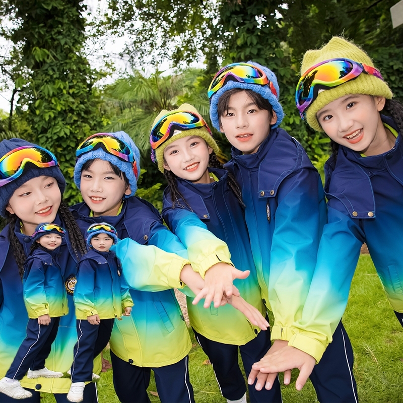 幼儿园班服可脱卸老师学院棒球服渐变色户外夏季防风运动套装加绒