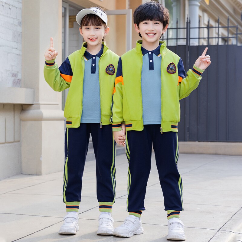 小学生校服冲锋衣三件套幼儿园园服春秋装儿童班服运动服秋冬套装
