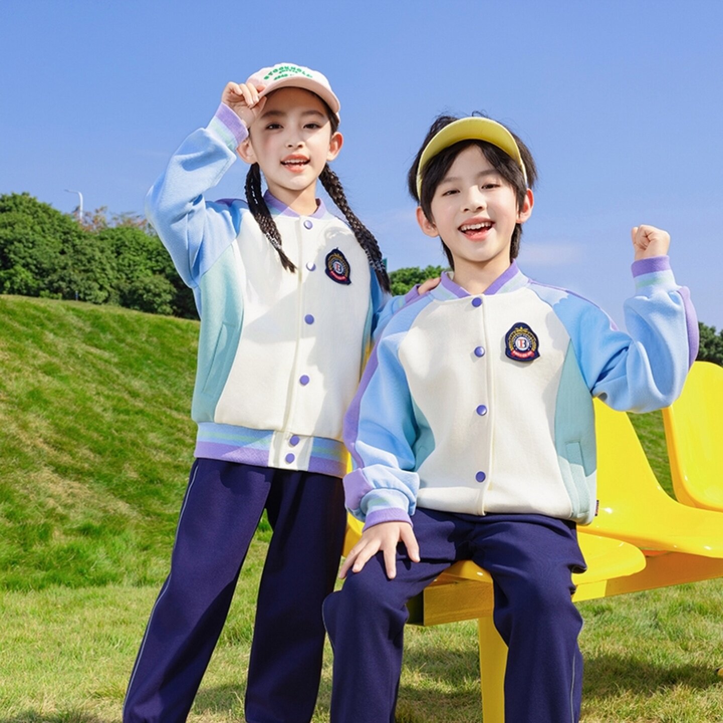 幼儿园园服运动风男女童两件套运动会短袖韩版新款夏季入园中学生