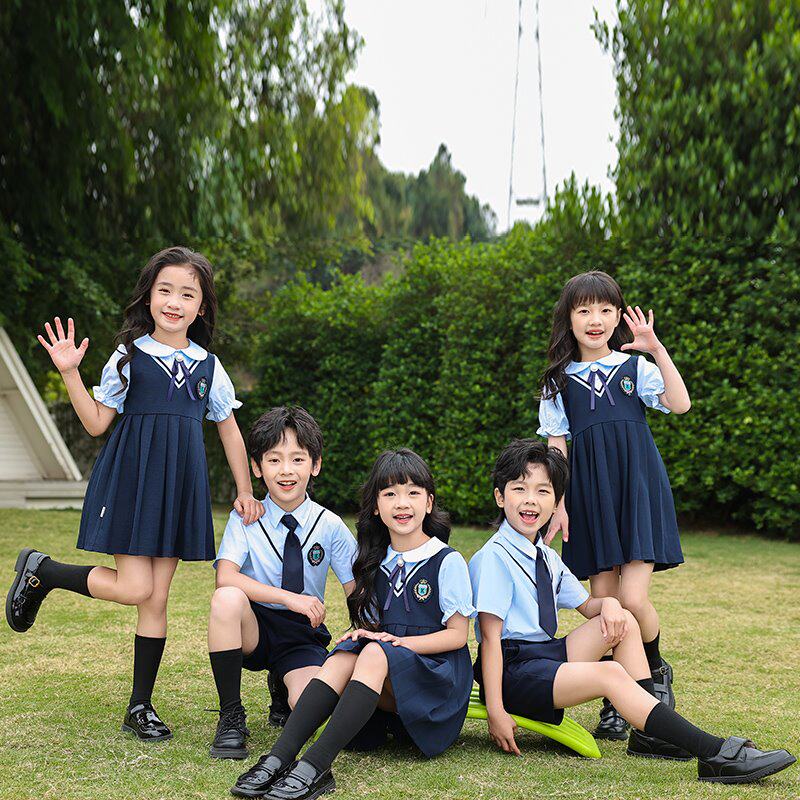 幼儿园班服新款短裙长袖合唱polo衫毕业班亲子装一年级经典夏天