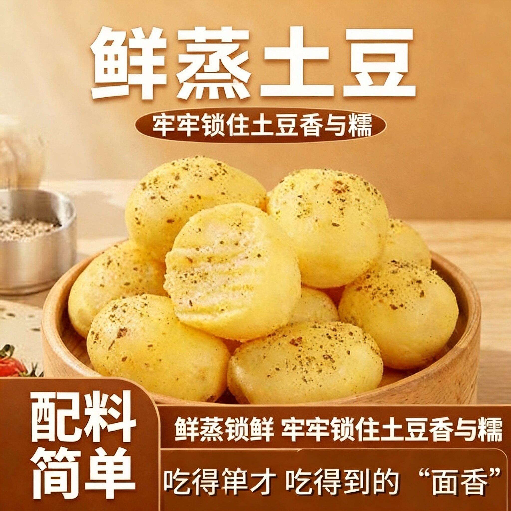 鲜蒸孜然口感软糯小土豆即食粉特产土豆蔬菜干轻食代餐小零食