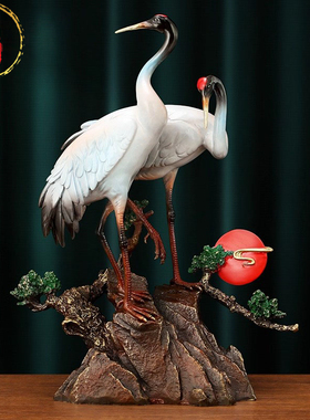 中式家居装饰品《松鹤延年》摆件