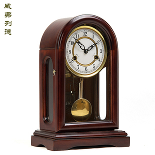 威弗列德客厅老式 实木打点报时摆钟上弦链发条钟表纯铜机芯机械钟