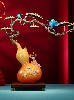 家居全铜福禄千秋摆件葫芦彩铜品