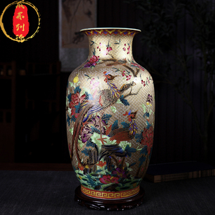 威弗列德仿古描金珐琅彩桌面花瓶居家客厅玄关瓷器景德镇陶瓷摆件