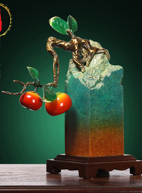 威弗列德柿柿如意柿子福禄双全铜葫芦摆件电视柜书柜装饰品礼品