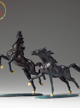 威弗列德全黄铜马桌面摆件书房