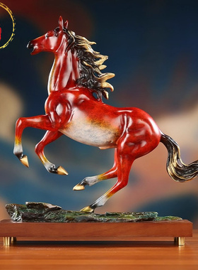 黄铜马到成功摆件《千里马》装饰