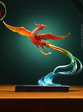 威弗列德黄铜瑞凤呈祥摆件送礼