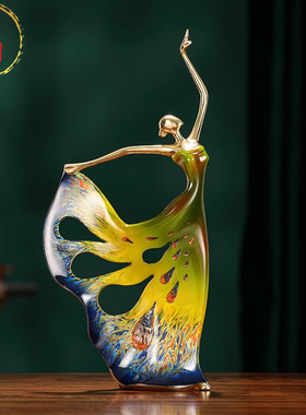 现代新中式创意黄铜摆件雀之舞者