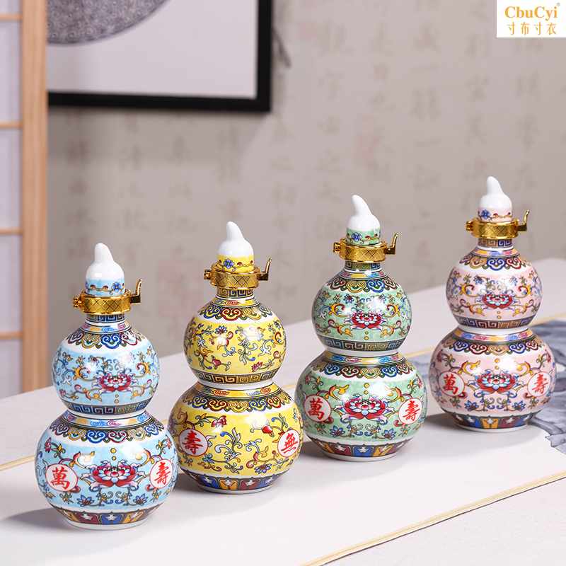 1斤万寿无疆葫芦酒瓶瓷器密封空酒壶家用小酒坛子酒罐摆件一斤装|msdalam kategori pinggan mangkuk, Flagon/Wineglass/Wine, rumah bekas anggur - dari Buy2taobao.com untuk memberikan perkhidmatan ejen Taobao profesional membeli