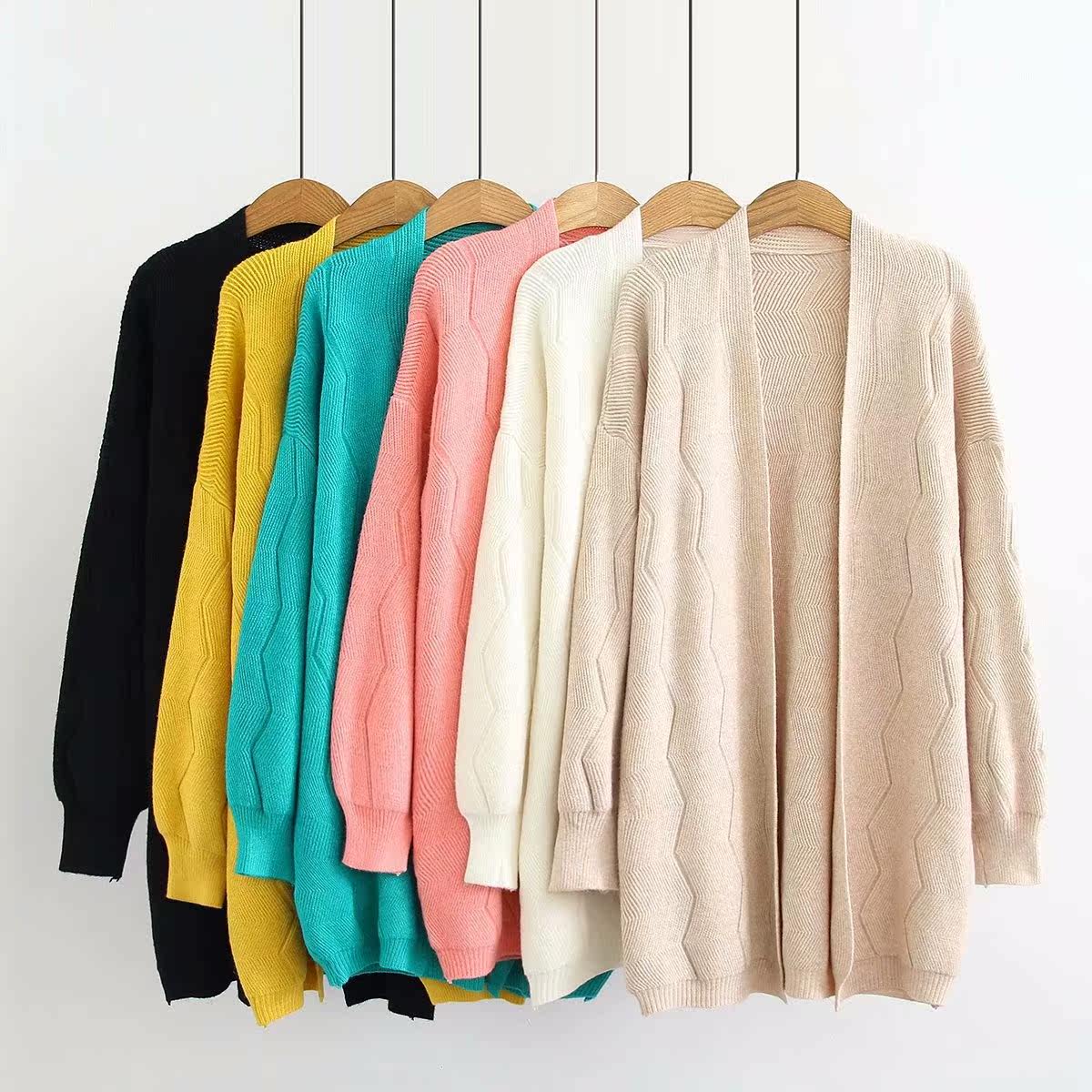 Add fertilizer XL Women's wear 2018 spring and autumn winter new pattern mm Easy Mid length version Cardigan knitting F coatin the Women's clothing/Boutique , Large size women  category - from Buy2taobao.com to provide professional Taobao agent buy service