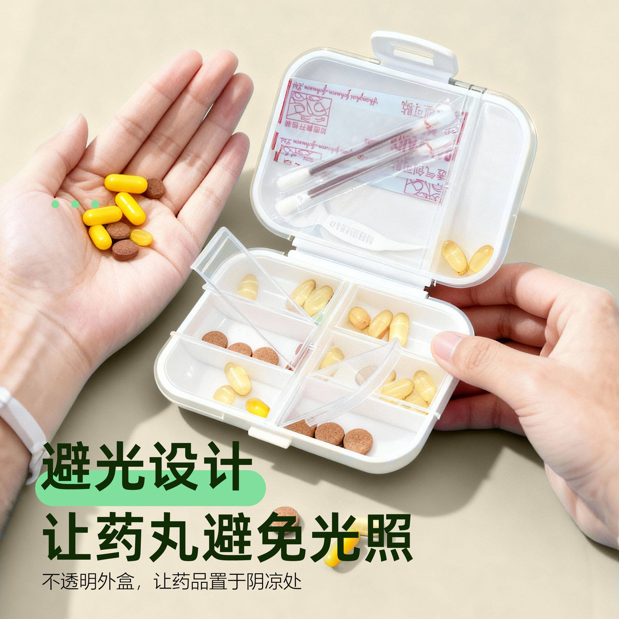 放药的小盒子药盒便携式分装收纳盒八格独立分装一日三餐旅行上班
