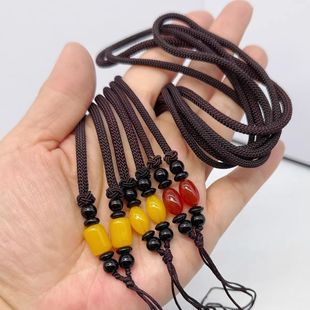 项链编织绳半成品可穿吊坠粗款吊坠项链绳仿蜜蜡水晶玉佩饰品手工