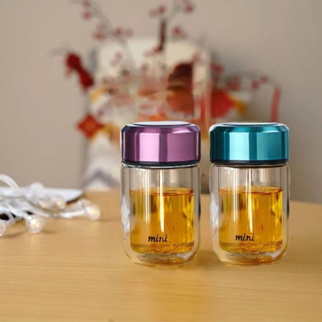 双层玻璃水杯女款便携茶图片
