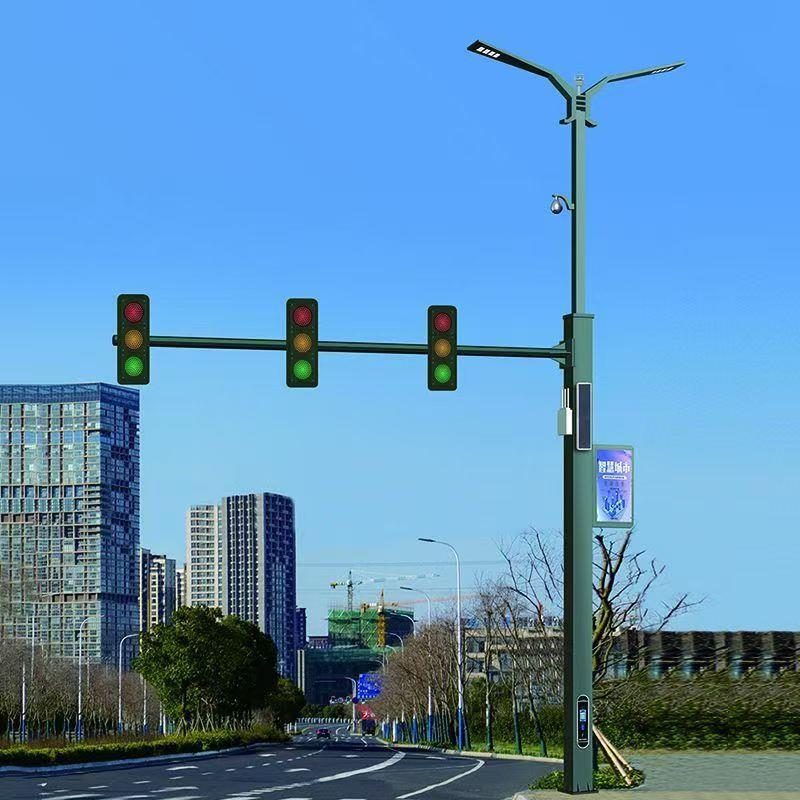 定制综合杆交通信号灯杆多杆合一悬臂式警示灯红绿指示灯杆一体