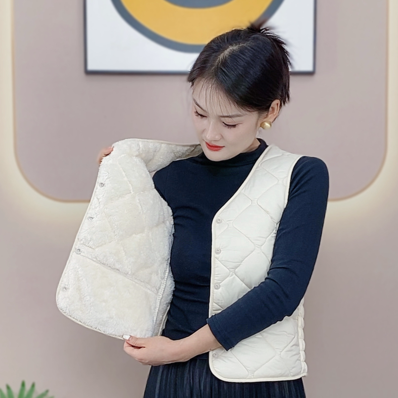 秋冬内穿女加绒保暖显瘦马甲图片