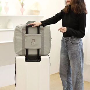 拉杆箱式旅行包男士出差旅行包学生帆布住宿行李包轻便旅行可套拉