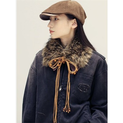 替换毛领新潮高街毛绒领