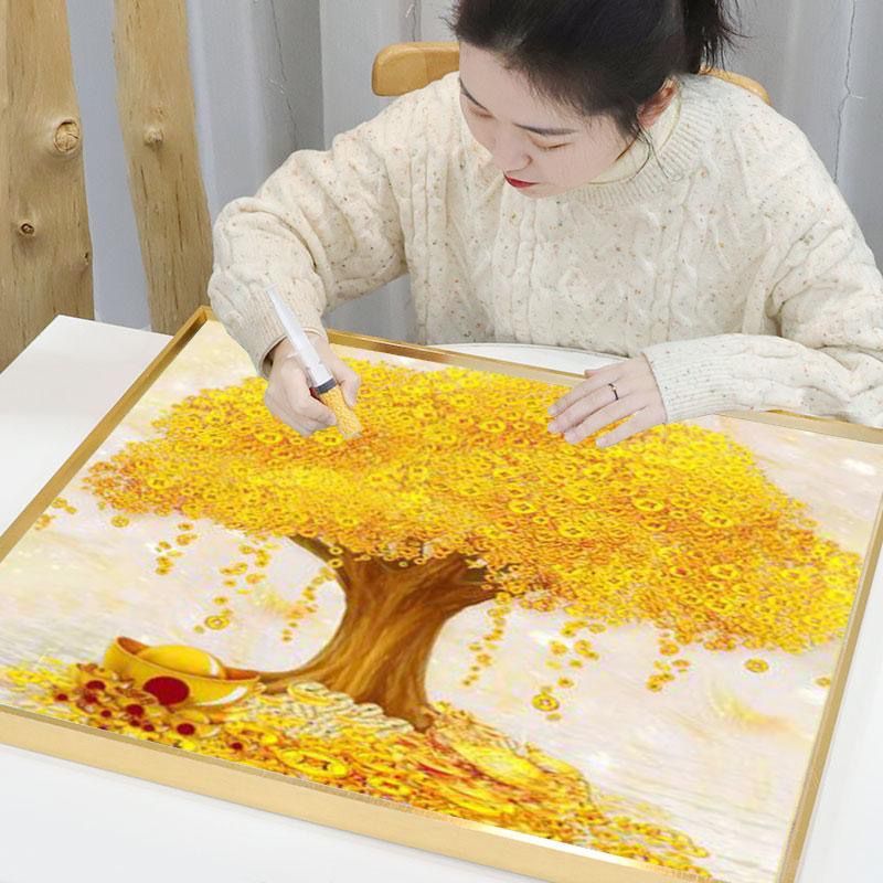 十字绣粘贴水晶钻石画满