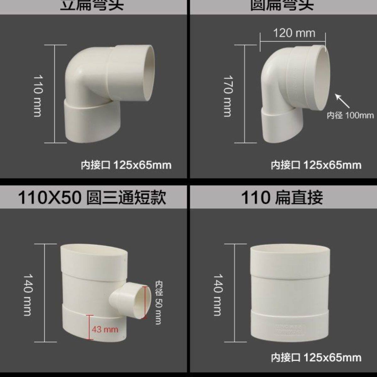110异形三通扁管配件弯头