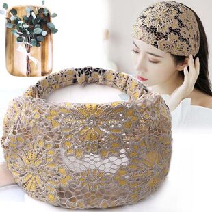 盖白头发的头饰宽边薄款蕾丝发带遮白发洗脸发卡高级感显年轻四季